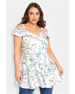 Топ Лондон с вырезом бардо и баской, белый Yours