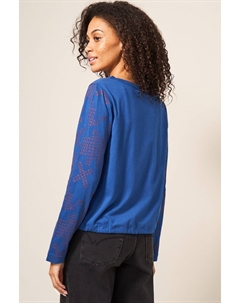 Синяя блузка Типпи с завязками внизу, синий White stuff