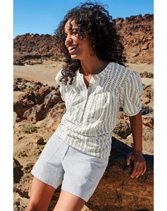 Белая блузка Stuff Aria в фактурную полоску, белый White stuff