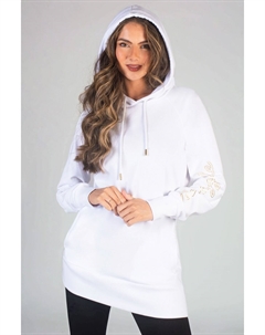 Белое женское длинное худи с логотипом, белый Pineapple