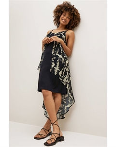 Многослойное платье из шифонового трикотажа с принтом, зеленый Next