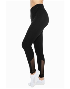 Черные леггинсы с сетчатой вставкой и завышенной талией, черный Pineapple