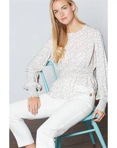 Блузка с длинными рукавами и затянутой талией, серый Next