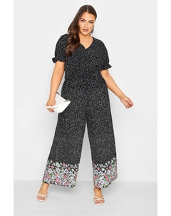 Комбинезон с V-образным вырезом, черный Yours