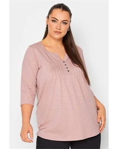 Топ Henley со складками, розовый Yours