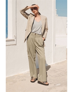 Элегантные практичные брюки с широкими штанинами, хаки Next