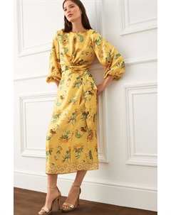 Атласная юбка миди, желтый Next