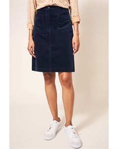 Джинсовая вельветовая юбка Melody из натурального хлопка, синий White stuff