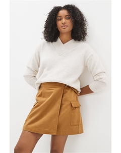 Мини-юбка в практичном стиле, коричневый Next