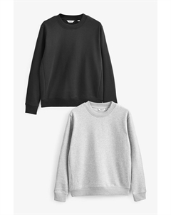 Комплект из 2 толстовок с круглым вырезом, черный Next