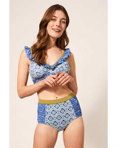 Синие плавки бикини Beth с завышенной талией, синий White stuff