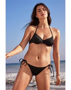 Нежесткий верх бикини на косточках и завязках сзади, черный Next