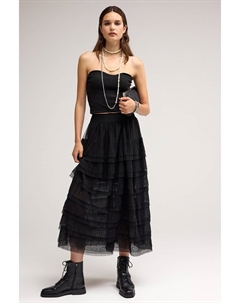 Юбка миди из сетчатого тюля, черный Next