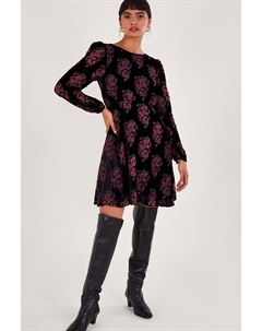 Бархатное платье Ruby Paisley, черный Monsoon