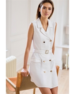 Двубортное джинсовое платье-блейзер, белый Next