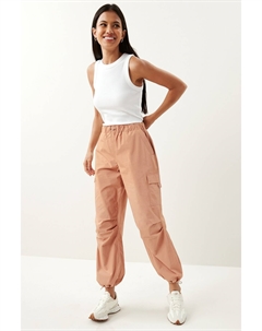 Хлопковые брюки карго с парашютом, розовый Next