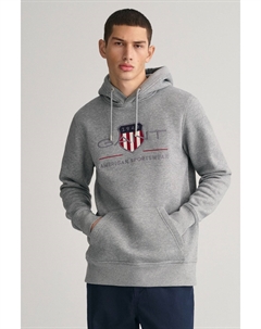 Меланжевая толстовка Archive Shield, серый Gant