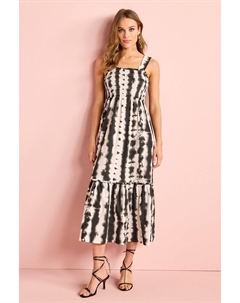 Хлопковое платье макси с рюшами, белый Next