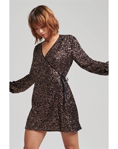 Мини-платье и пайетками, коричневый Superdry