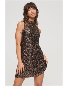 Мини-платье без рукавов с пайетками, коричневый Superdry
