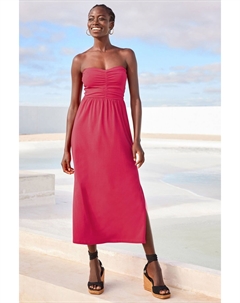 Платье миди из бандо и джерси с вырезом в форме сердца, розовый Next