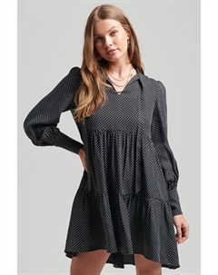 Платье Studios с баской, черный Superdry