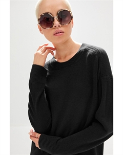 Уютный свитер с длинными рукавами и круглым вырезом, черный Next