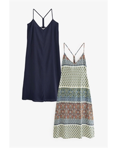 2 летних платья миди на бретелях, синий Next