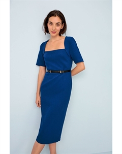 Платье миди с поясом, синий Next