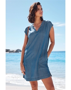 Летнее платье мини-туника, синий Next