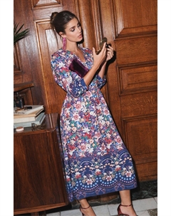 Платье миди с широкими рукавами, синий Next