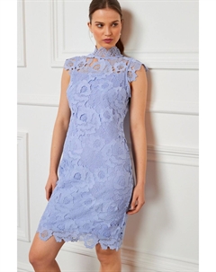 Кружевное мини-платье прямого кроя, синий Next