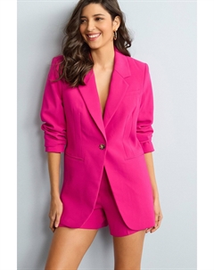 Однобортный креповый жакет, розовый Next