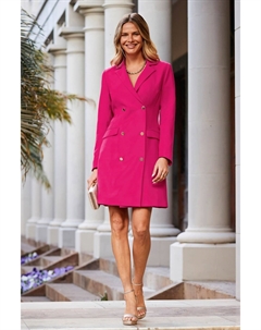 Двубортное платье-пиджак, розовый Sosandar