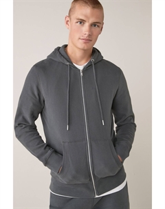 Толстовка мужская на молнии с капюшоном, серый Next