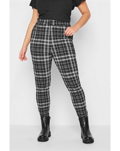 Брюки в бенгальскую клетку, черный Yours