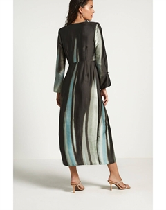 Платье миди с узором из мазков кисти, синий Next