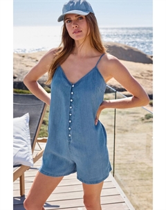 Комбинезон из тенселя застегивается на пуговицы, синий Next