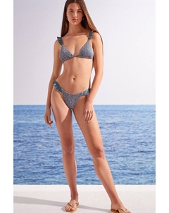 Синий верх бикини с цветочным узором и треугольными чашками, синий Women'secret