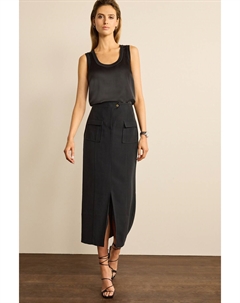 Юбка миди узкого кроя практичного кроя, черный Next