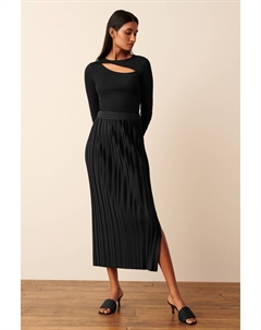 Плиссированная юбка миди, черный Next