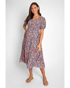 Многослойное платье миди для беременных с принтом JoJo Maman bebé, мультиколор Jojo maman bébé