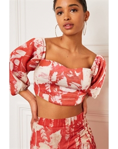 Блузка в форме сердца для особых случаев с рукавами-фонариками и цветами, красный Next