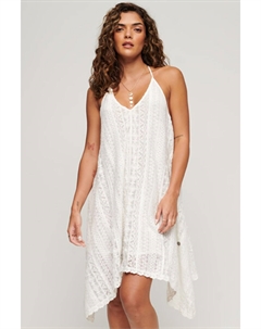 Винтажное кружевное платье миди, белый Superdry