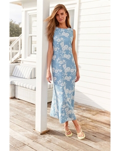 Летнее платье TenCEL с цветочным узором, синий Next