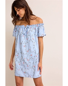 Платье мини с вышивкой Bardot, синий Next