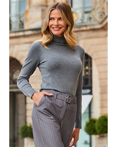 Водолазка с декоративной молнией, серый Sosandar