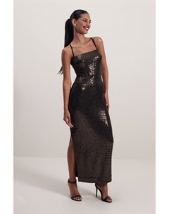 Платье миди с пайетками, желтый Next