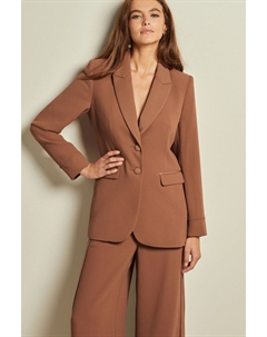 Однобортный креповый жакет, коричневый Next