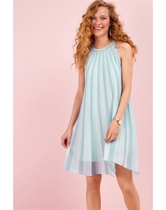 Плиссированное платье в полоску, синий Next